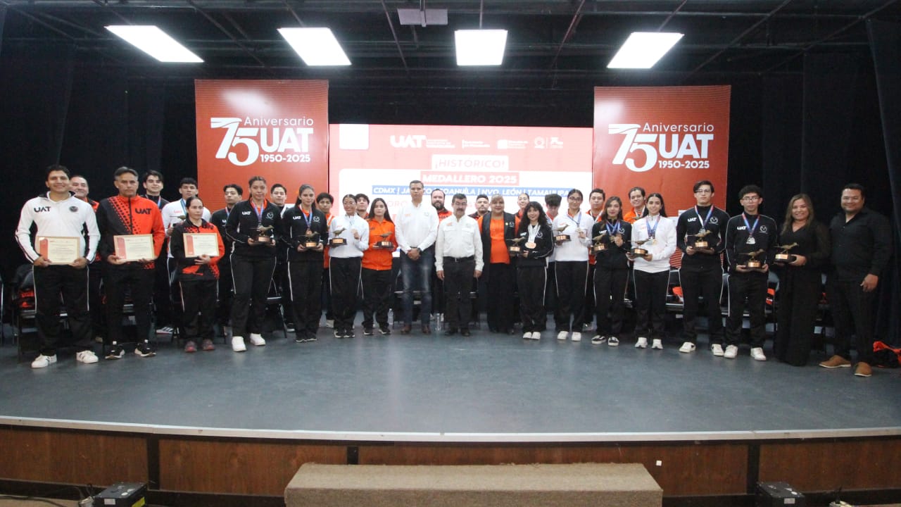 Entrega rector el galardón “Orgullo UAT” tras desempeño histórico de medallistas universitarios
