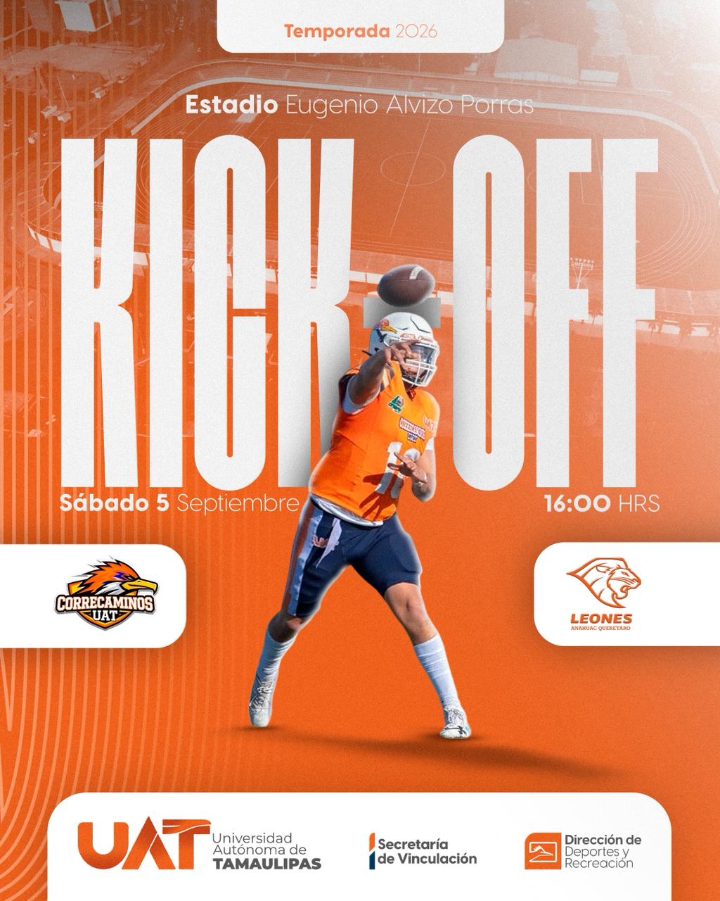Correcaminos UAT abre temporada ONEFA 2026 en casa ante Leones Anáhuac Querétaro Correcaminos UAT abre temporada ONEFA 2026 en casa ante Leones Anáhuac Querétaro